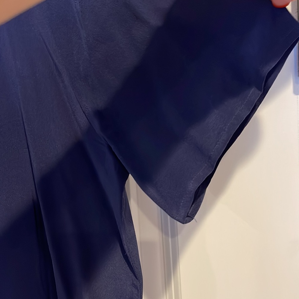 Jennifer Moore Navy Silk Top - Picture 6 of 6